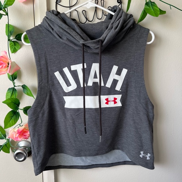 Under Armour Utah Muscle Crop Hoodie - Picture 1 of 4